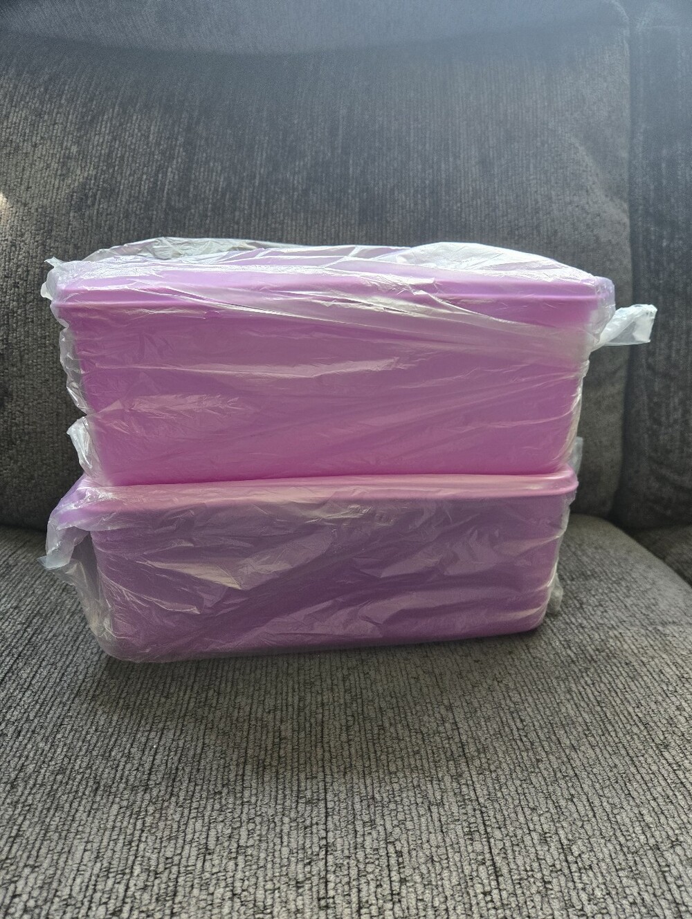 Tupperware Large Stak N Stor Containers Set Of 2 Purple New